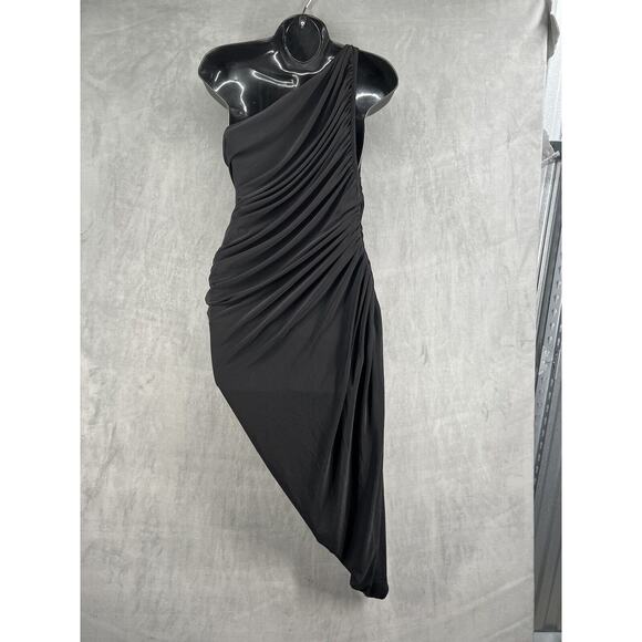 New Anthropologie Normali Kamali Diana One Shoulder Ruched Dress - Picture 5 of 13